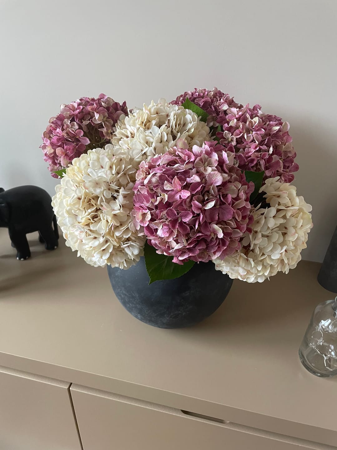 Customer photo review of Grote Zijden Hortensia - Crème