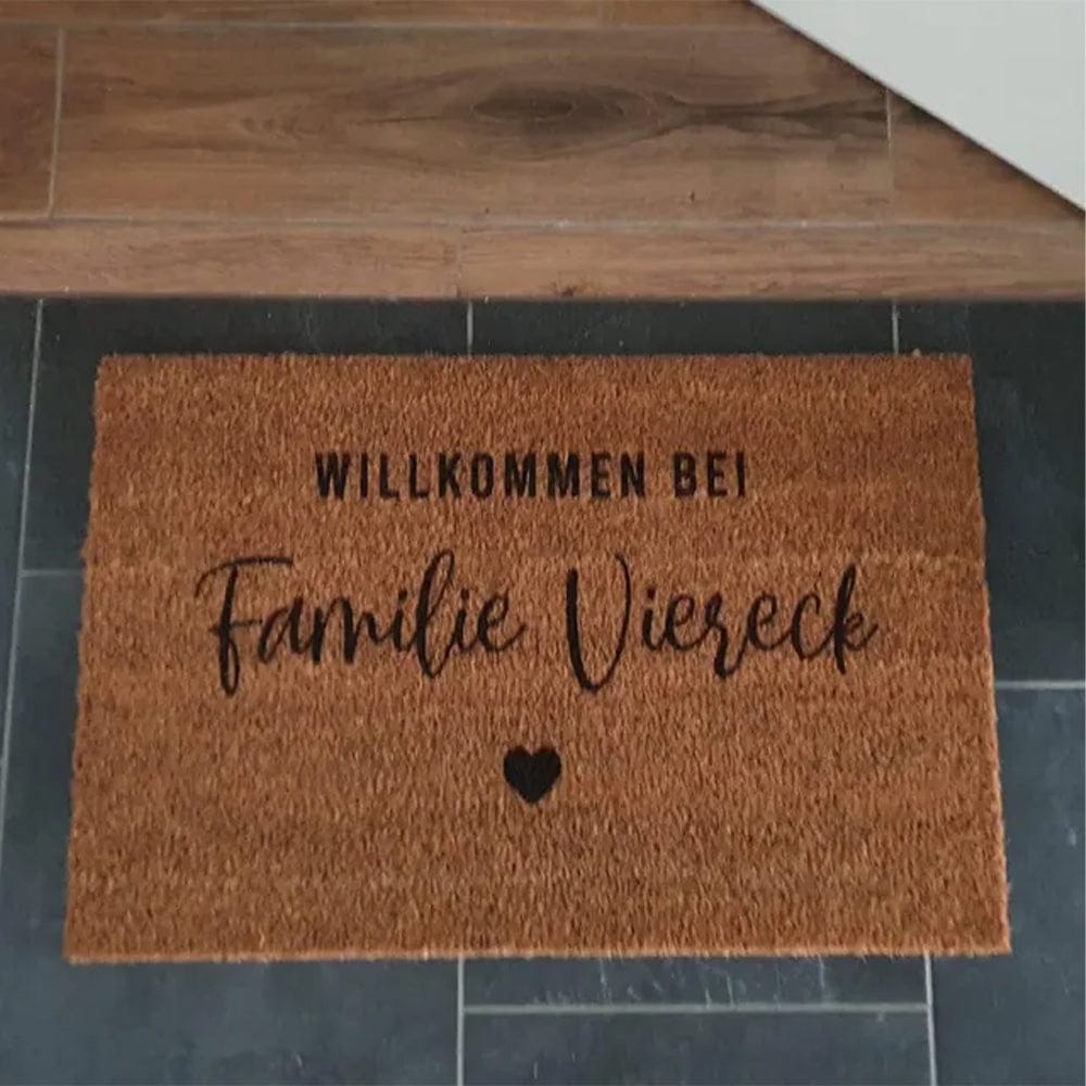 Customer photo review of Fußmatte aus Kokos personalisierbar – Willkommen bei Familienname mit Herz