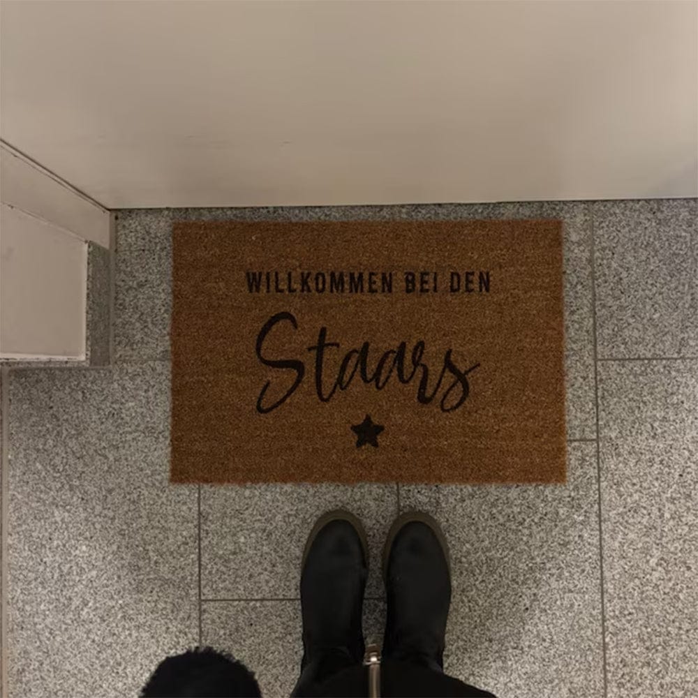 Customer photo review of Fußmatte aus Kokos personalisierbar – Willkommen bei Familienname mit Herz