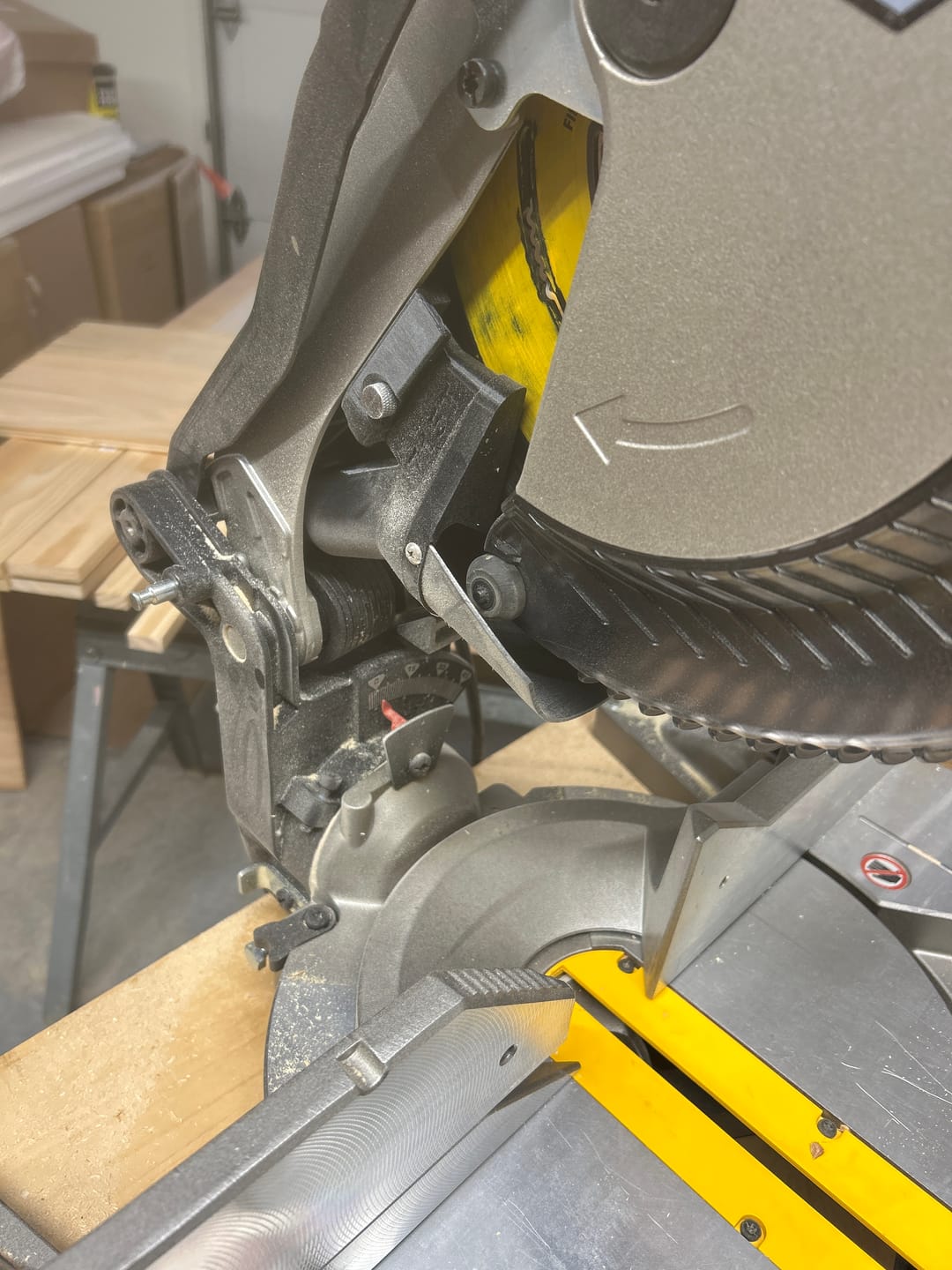 Customer photo review of Dewalt DW715/716 12" Non-Sliding Miter Saw Dust Collection