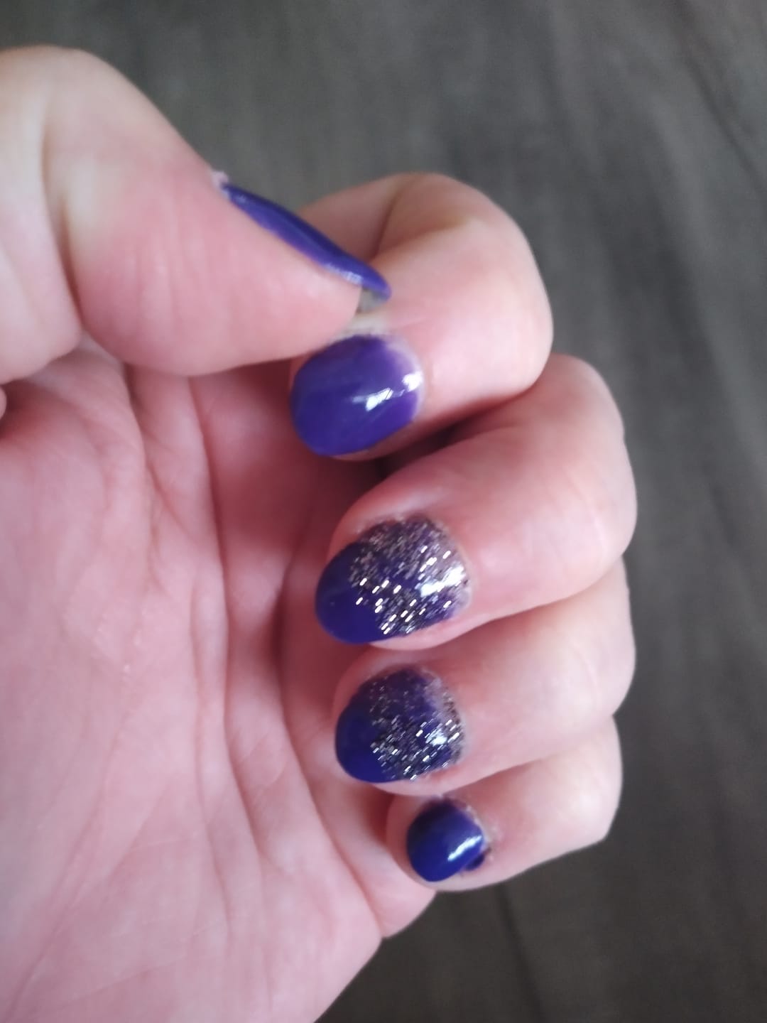 Customer photo review of Sapphire Blue Dipping Powder