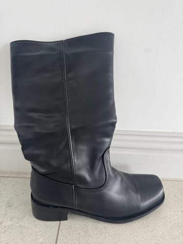 Customer photo review of Genuine Leather Boots for Women | Low Block Heel