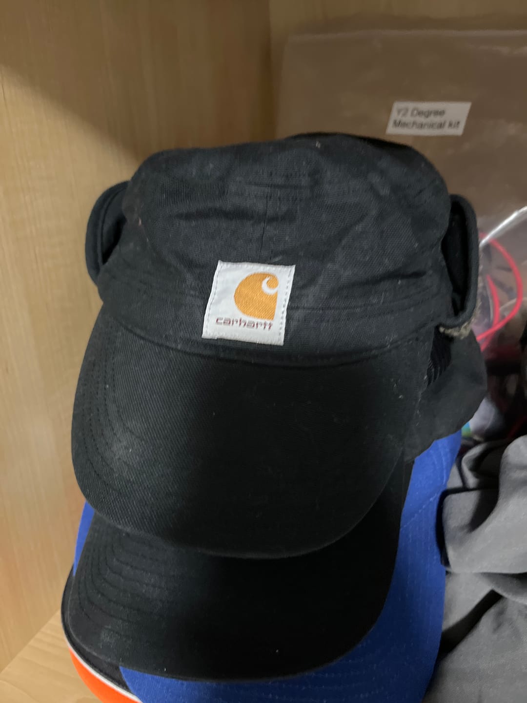 Customer photo review of Carhartt Hat Adult L/XL Black Ear Flaps