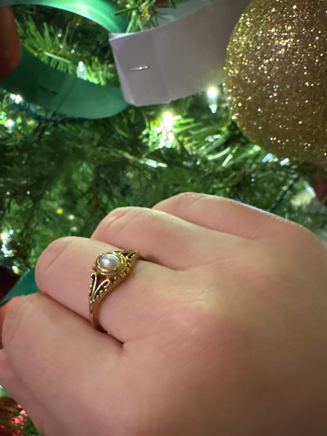 Customer photo review of Vintage Royal Pearl Ring
