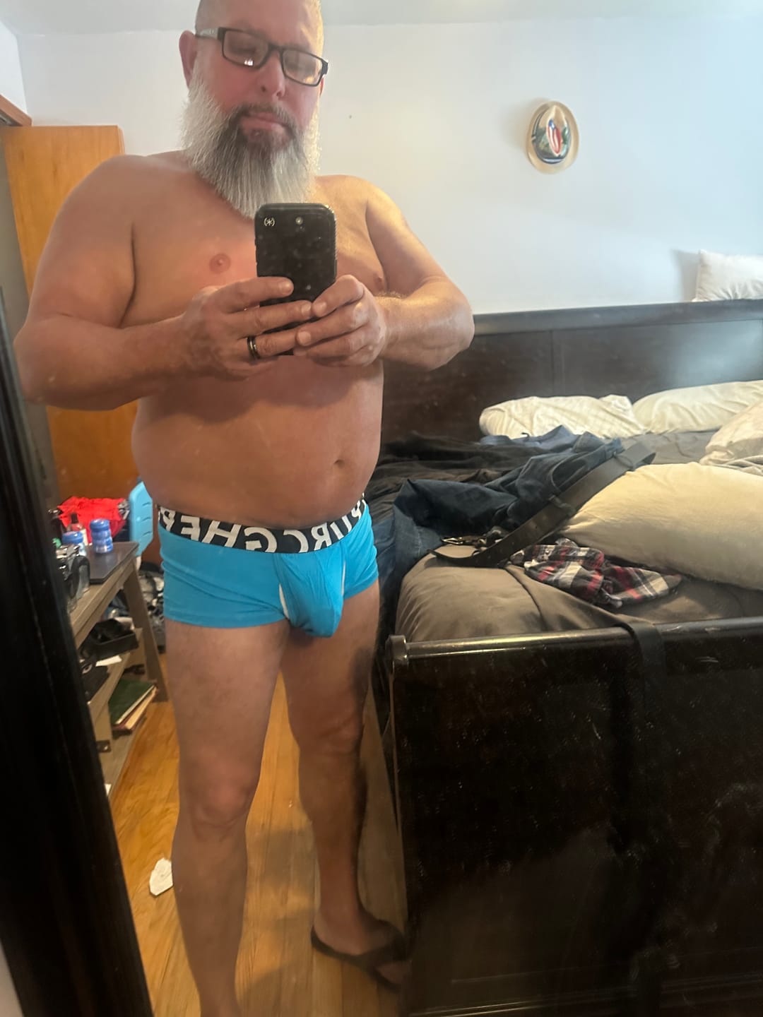 Customer photo review of 3 Pack Men’s Plaid Cotton Trunks with Button Fly