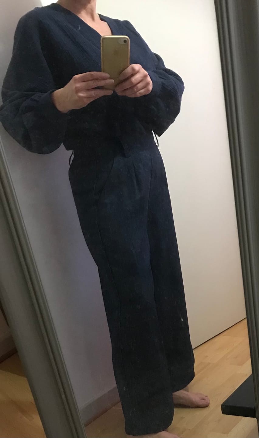 Customer photo review of Blouse  Mina – Double gaze de coton marine