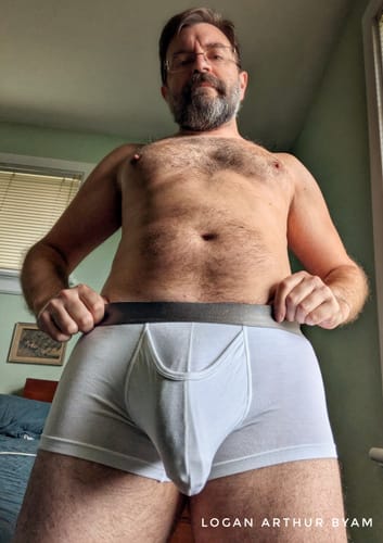 Customer photo review of Men’s Dual Ball Pouch Trunks With Fly Front