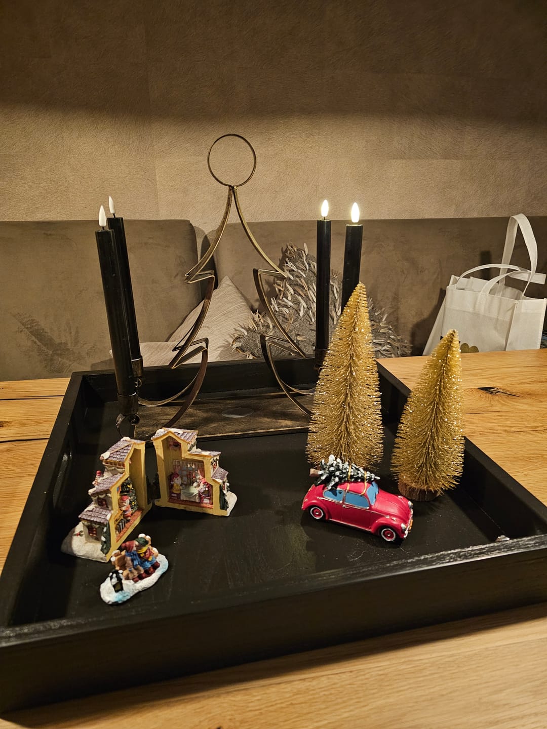 Customer photo review of LED Kronelys 2 stk, Ø 2 x 24 cm Sort