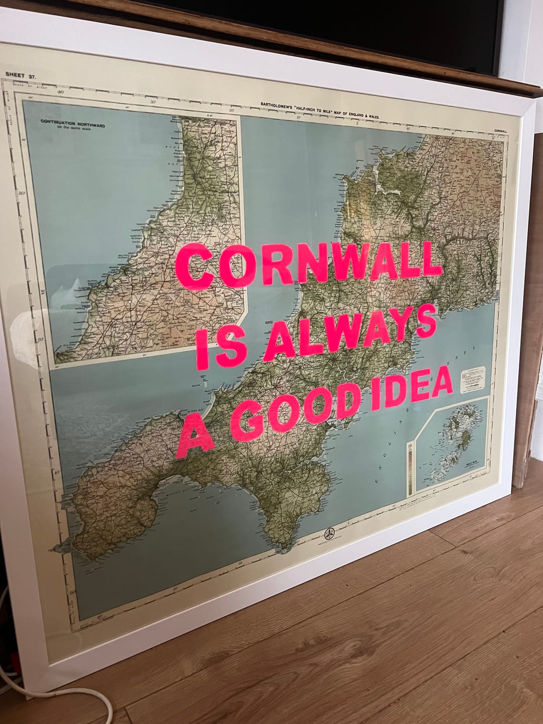 Customer photo review of Old OS Map of Cornwall by Bartholomew, 1901: Bodmin Moor, Tintagel Castle, Land's End, St Michael's Mount, Isles of Scilly