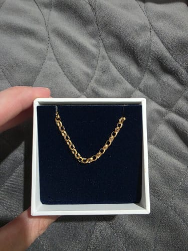 Customer photo review of Oval Belcher Bracelet in 9ct Yellow Gold