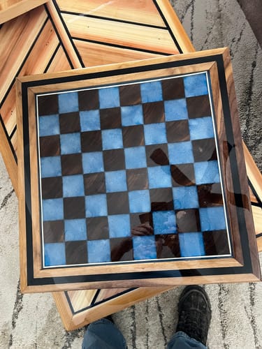 Customer photo review of 19x19x0.5" Full Size Chess Board Silicone Mold With 2" Squares