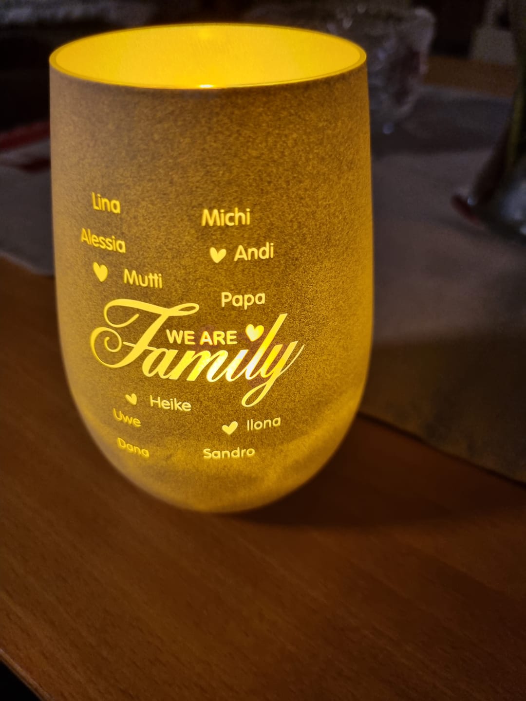 Customer photo review of We are Family - Familien-Windlicht
