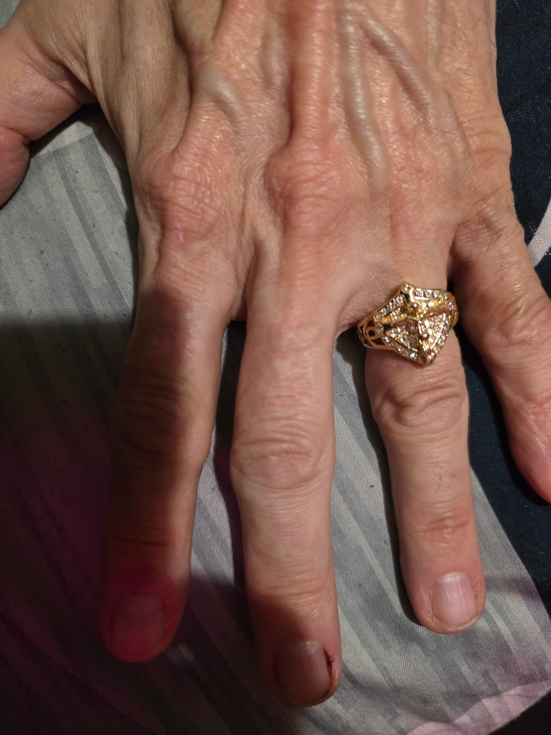 Customer photo review of FREE Today: Divine Shield Crucifix Luxurious Ring: A Bold Testament of Faith and Devotion