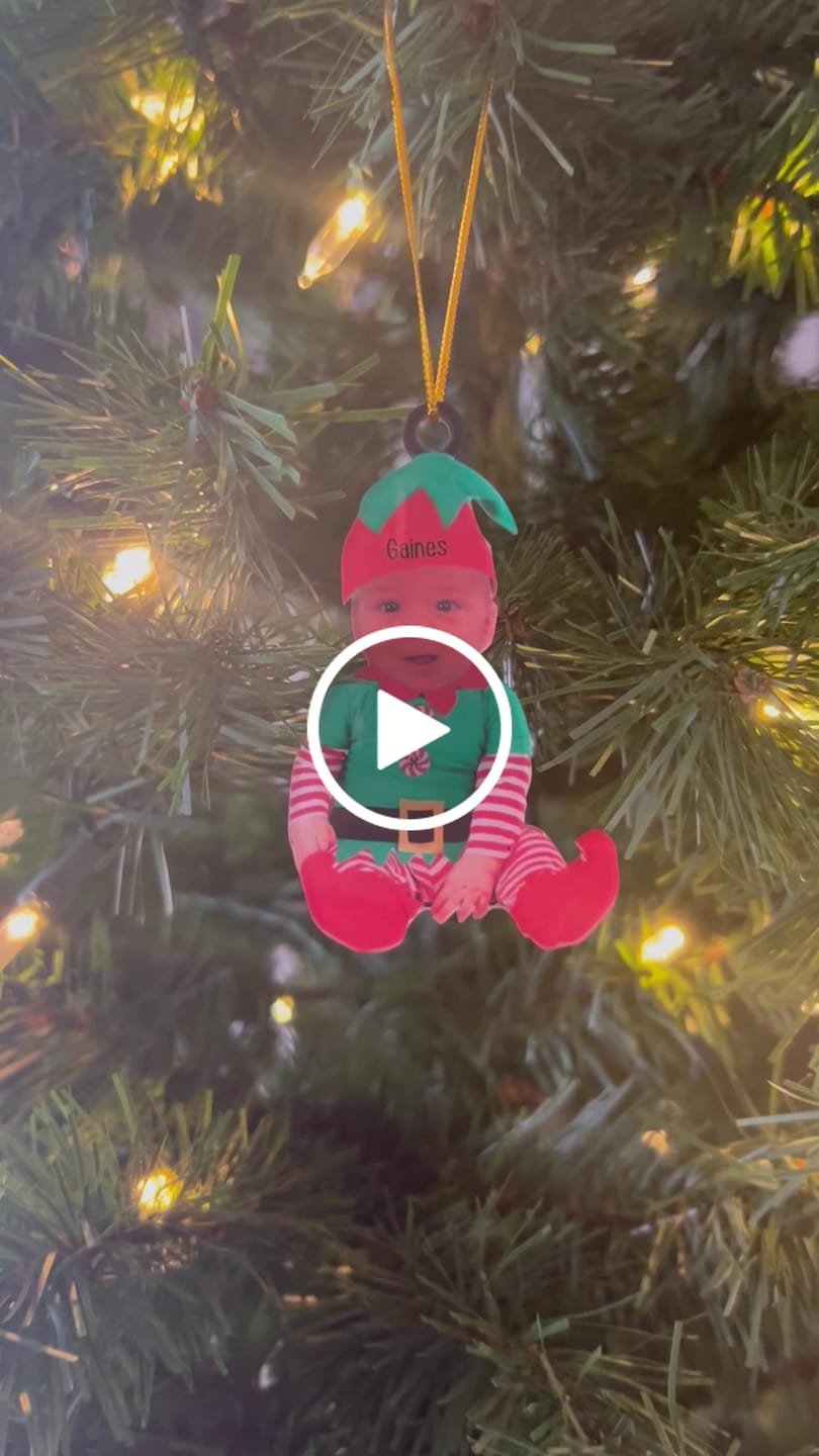 Customer video review of Adorable Newborn Baby Elf - Personalized Babys Photo Christmas Ornament