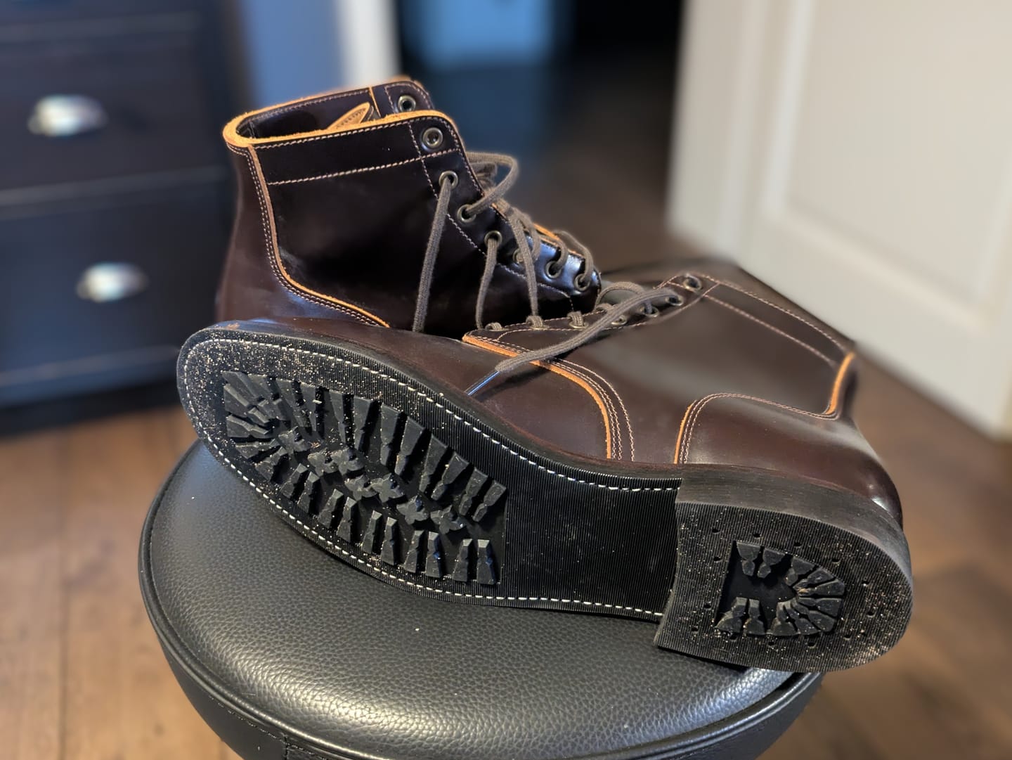 Customer photo review of Plain Commander Boot - luosjiet®boots -  Dark Brown TeaCore Smooth Cowhide