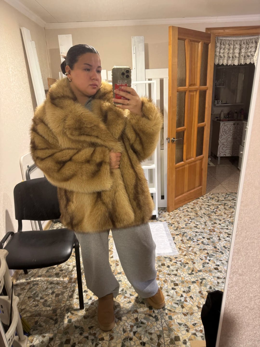 Customer photo review of Fely Faux Fur Coat