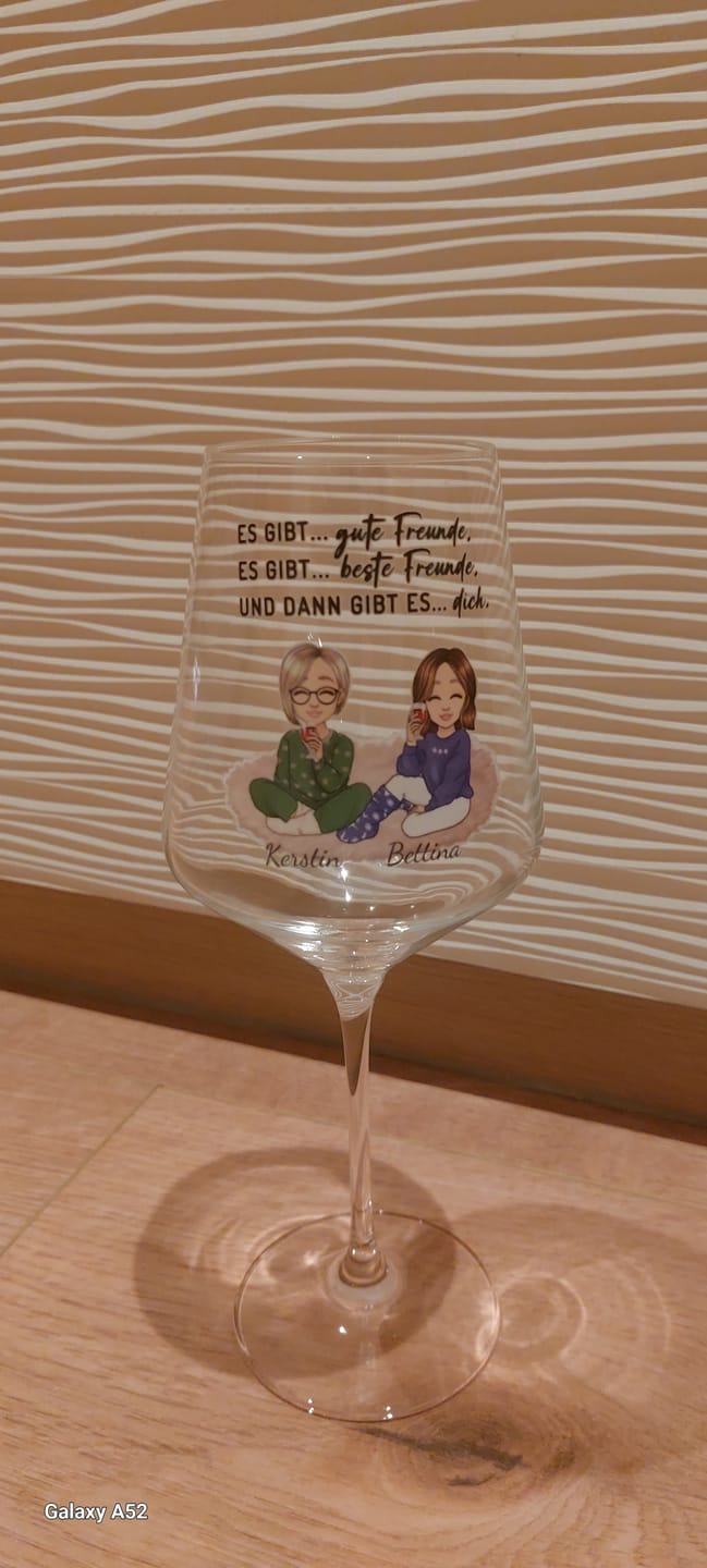 Customer photo review of Herzensmenschen - Personalisiertes Weinglas