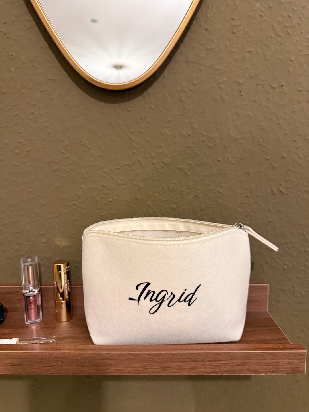 Customer photo review of Initiale - Individuelle Kosmetiktasche Filz