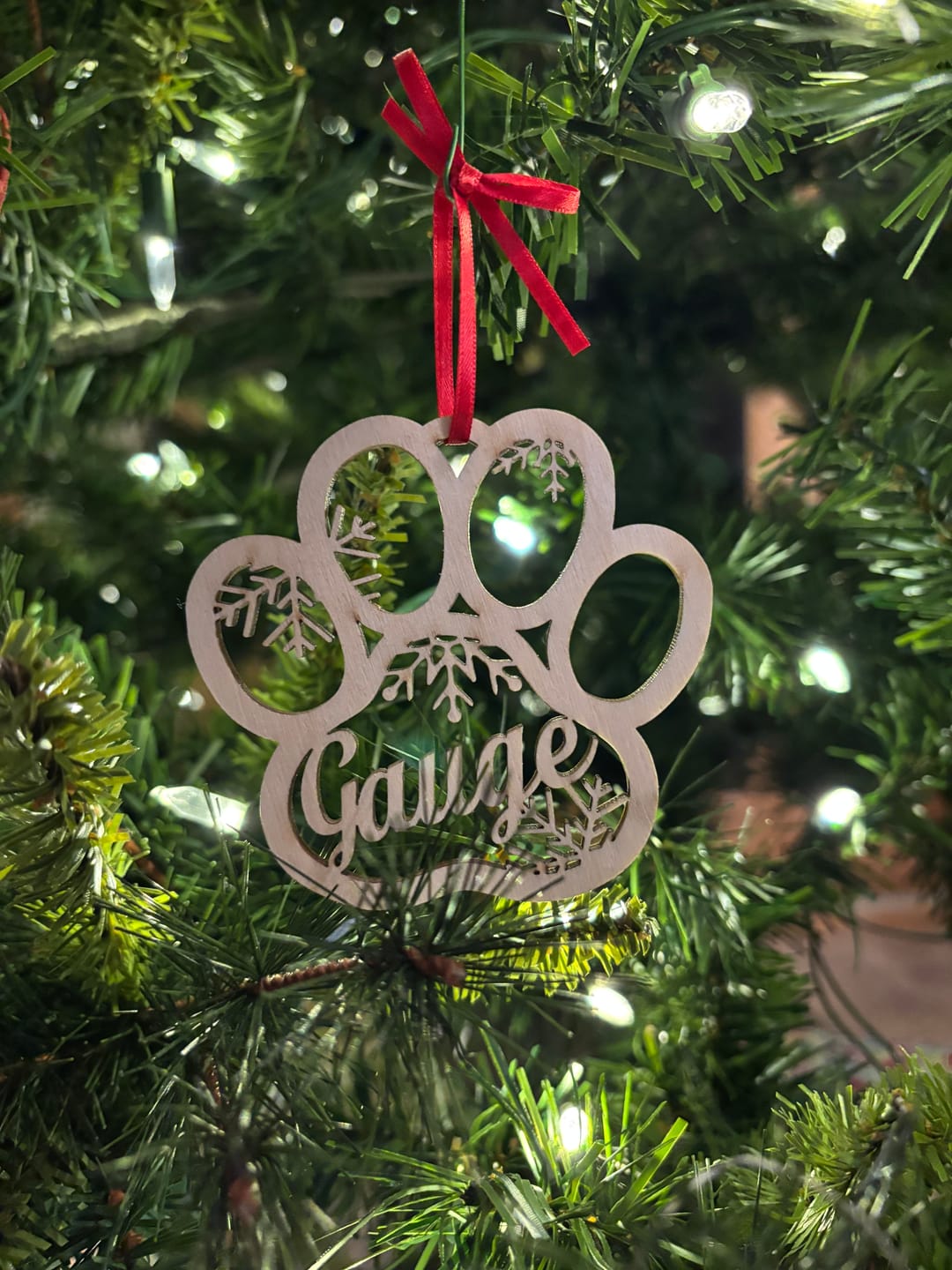Customer photo review of Personalized Pet Christmas Ornament