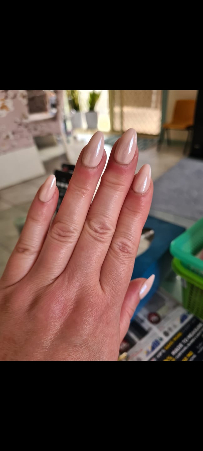 Customer photo review of Rosy Sheen | Salon Quality Press-on Nails Kit - Short Almond Blush-Pink