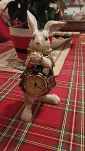 Customer photo review of Bianconiglio con Orologio in resina