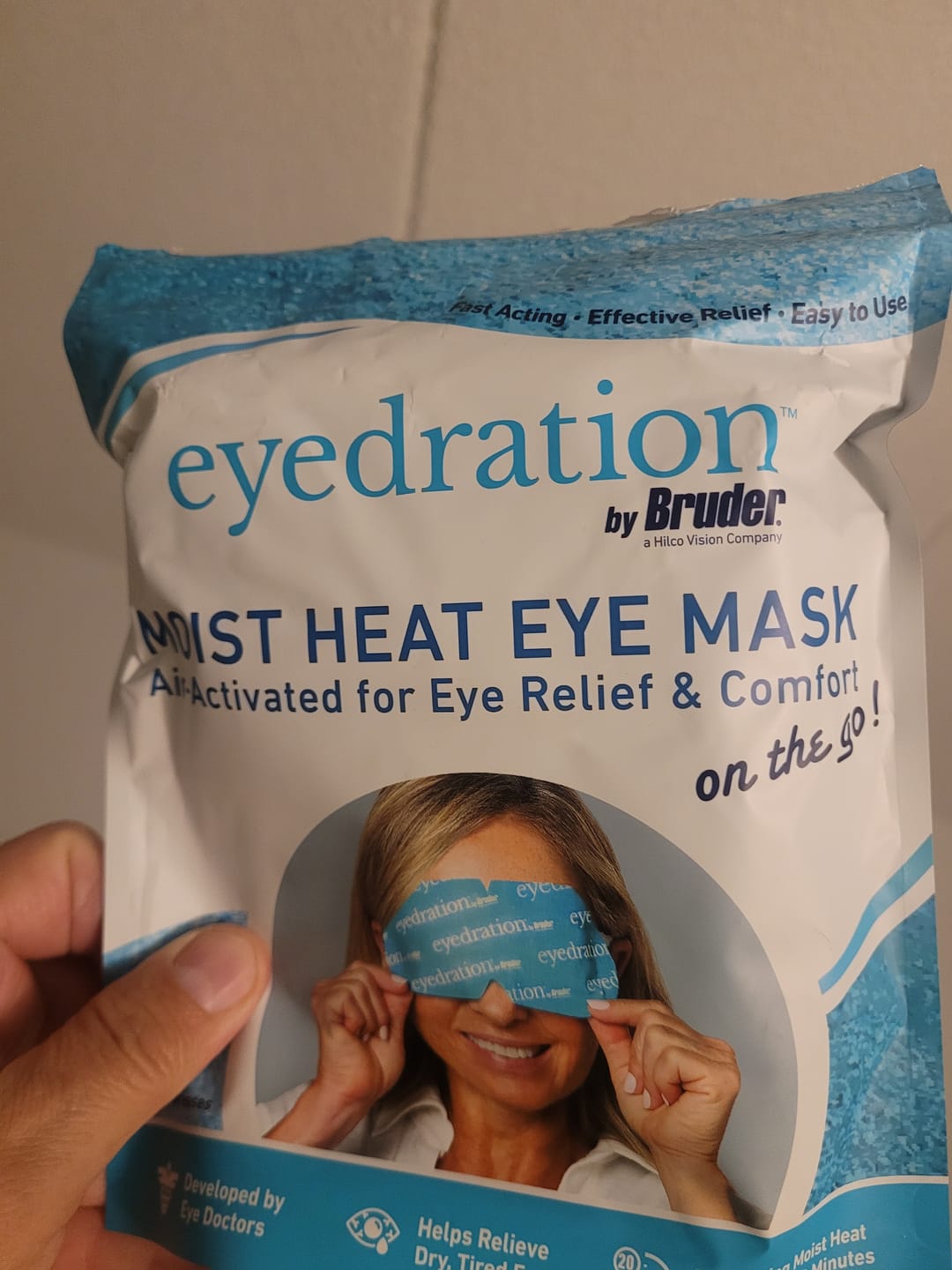 Customer photo review of Bruder® eyedration™ Single Use Air-Activated Warm Compress (10 mask pack)