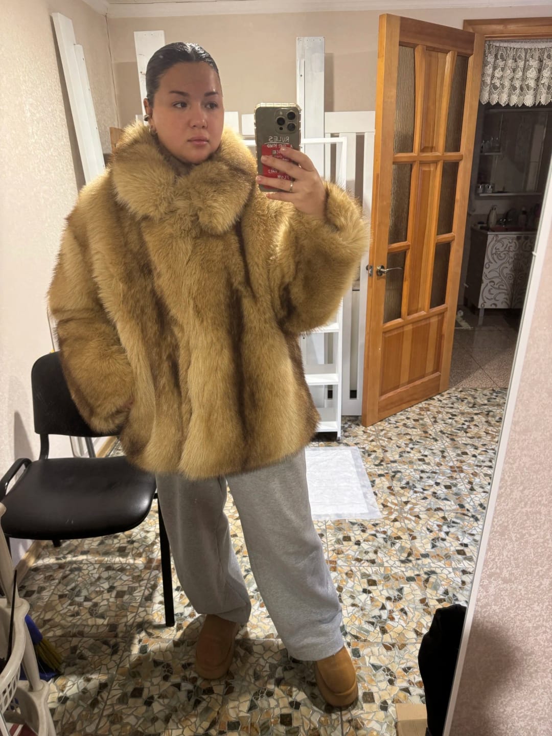 Customer photo review of Fiona Faux Fur Coat