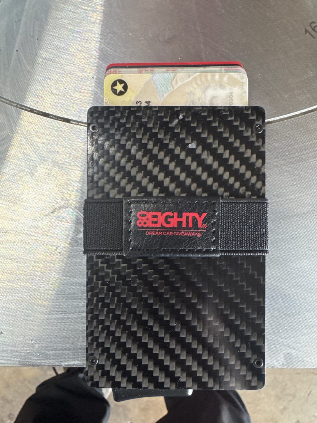 Customer photo review of 80Eighty® Minimalist Carbon Fiber Wallet
