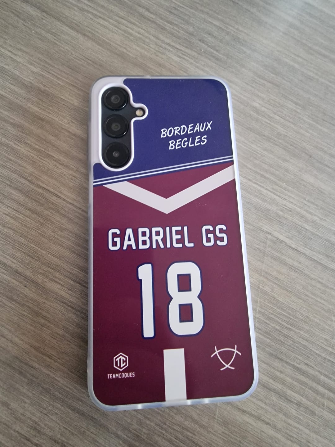 Customer photo review of Coque rugby BORDEAUX BEGLES personnalisable - TEAMCOQUES
