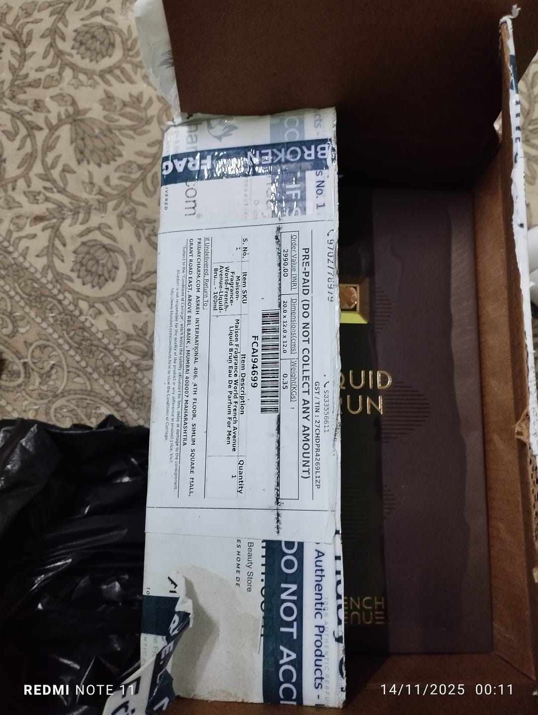 Customer photo review of Maison Fragrance World French Avenue Liquid Brun Eau De Parfum For Men