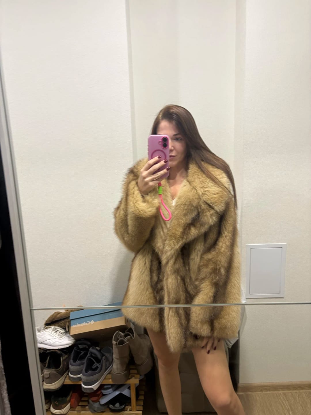 Customer photo review of Fiona Faux Fur Coat
