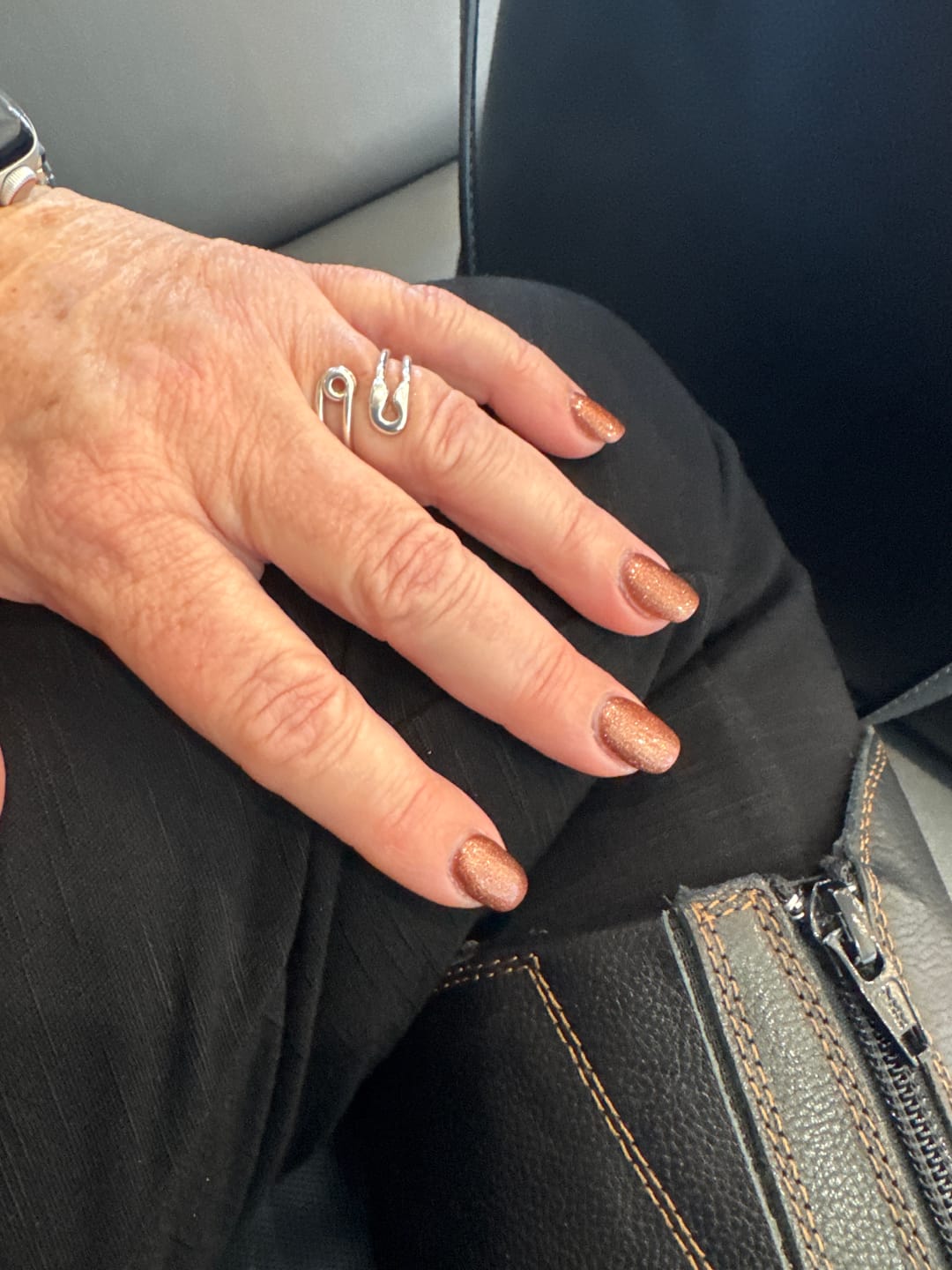 Customer photo review of Safety Pin Ring Sterling Silver