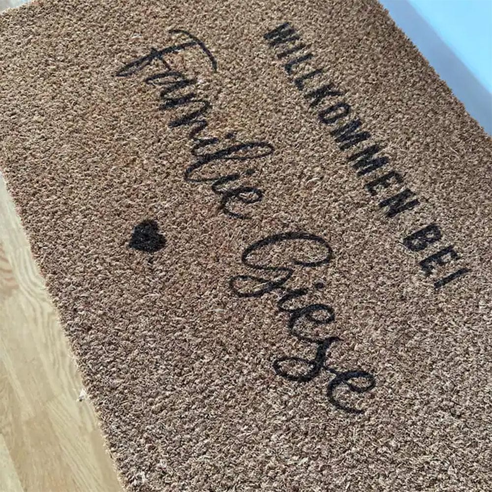 Customer photo review of Fußmatte aus Kokos personalisierbar – Willkommen bei Familienname mit Herz