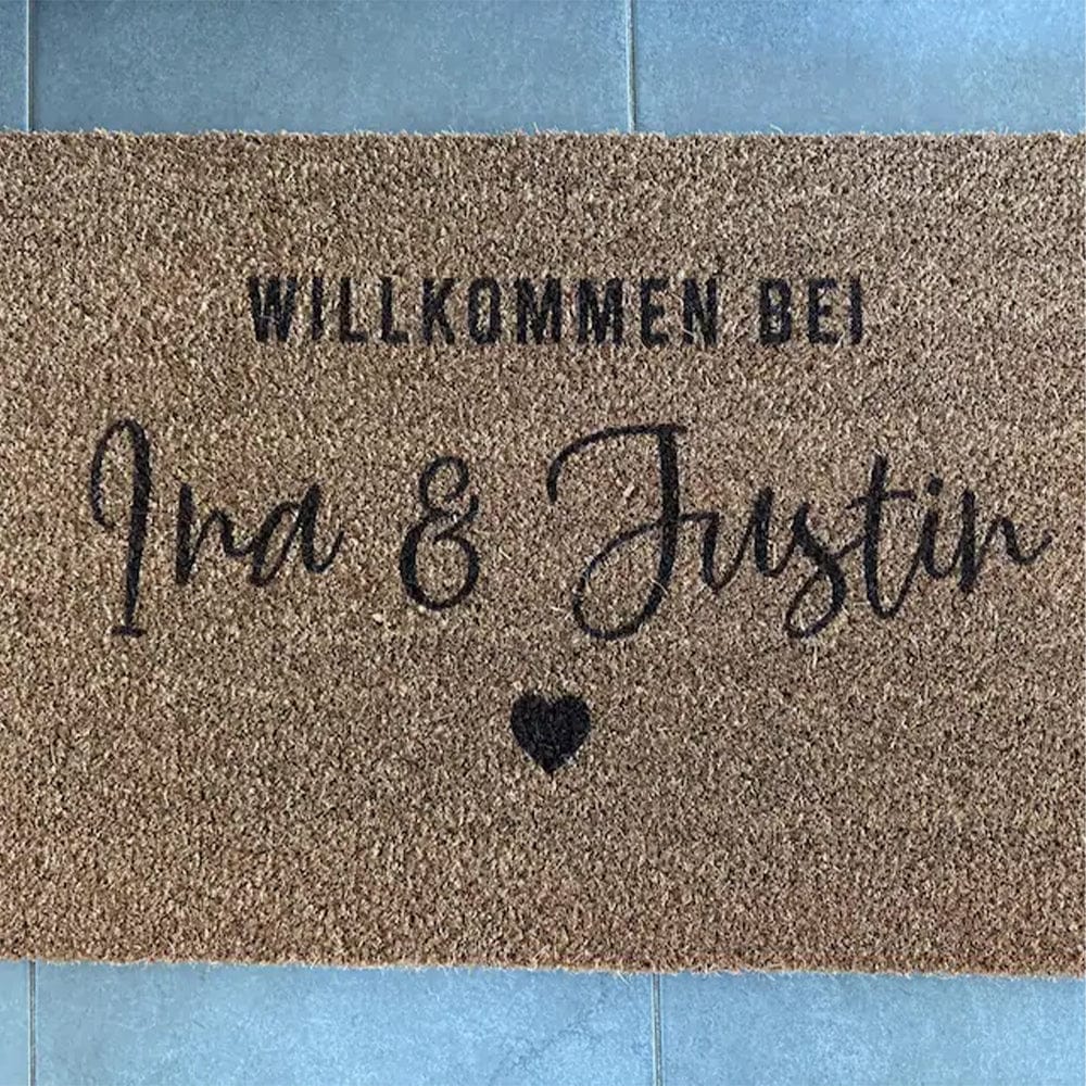 Customer photo review of Fußmatte aus Kokos personalisierbar – Willkommen bei Familienname mit Herz