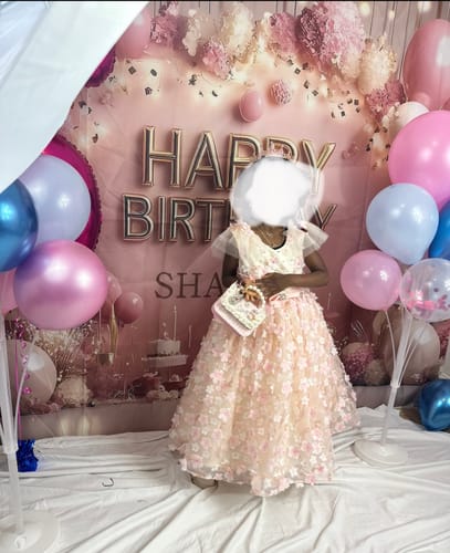 Customer photo review of Toddler Girl Summer Pink Flower Puffy Dress Birthday Party Princess Pageant Dress Easter Dress For Girl