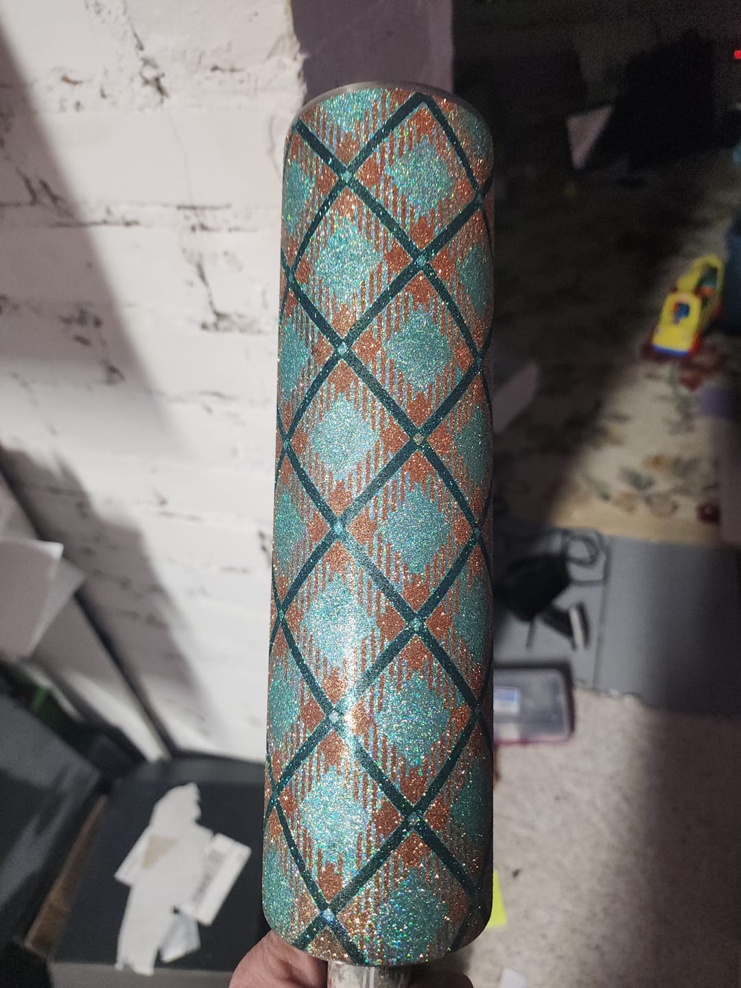 Customer photo review of Plaid Tumbler Template