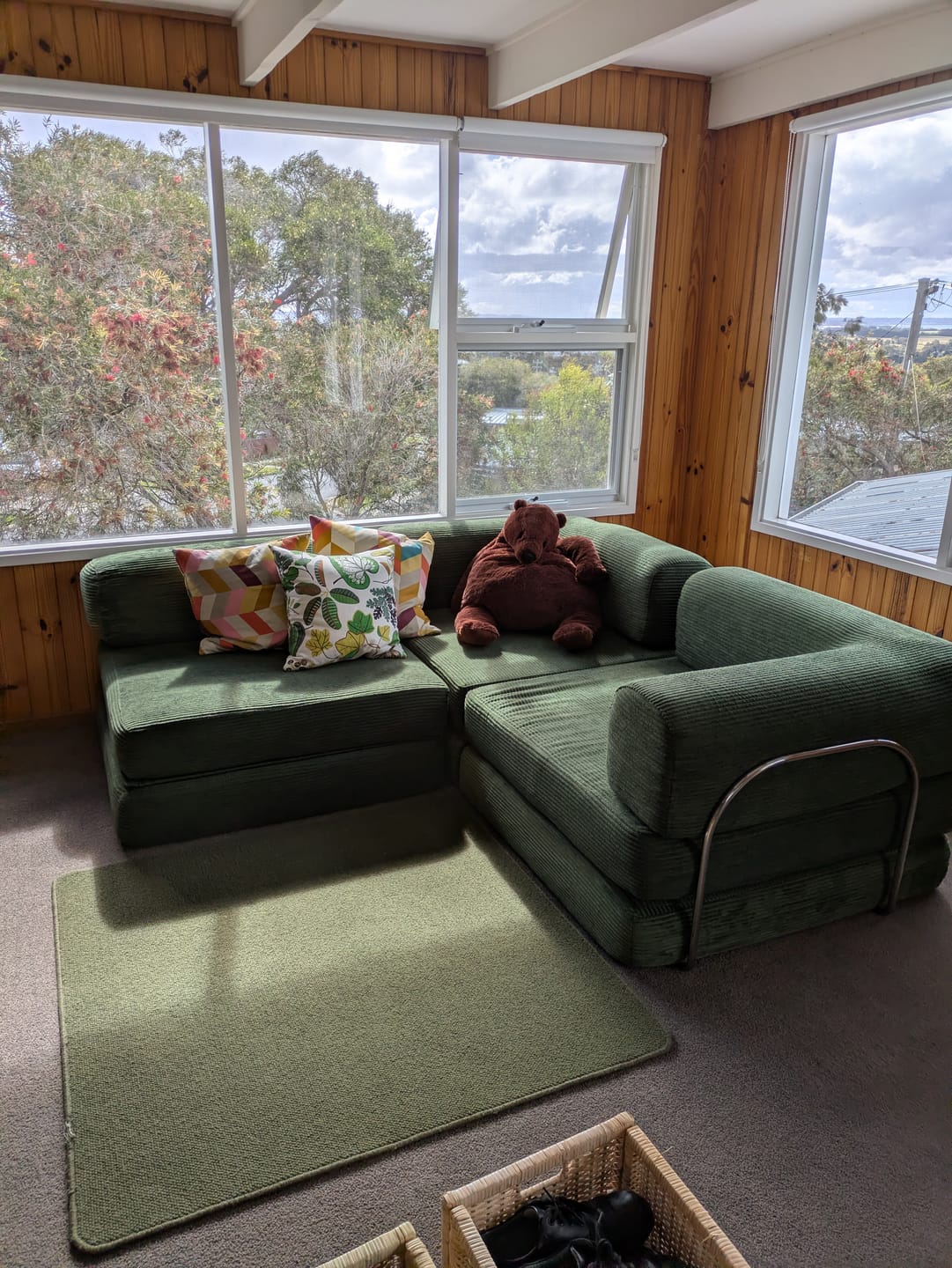 Customer photo review of Nova L-Shaped Sofa-Vintage Green