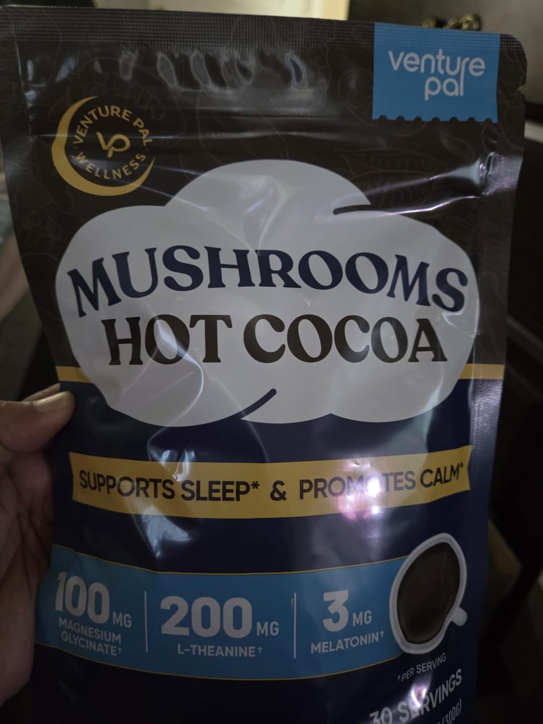 Customer photo review of Mushroom Sleep Hot Cocoa - 30 servings