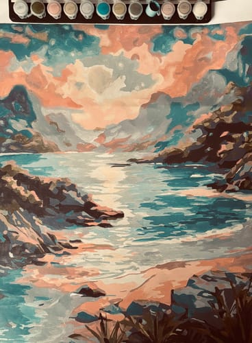 Customer photo review of Sunrise Cove Retreat - Paint by Numbers Kit