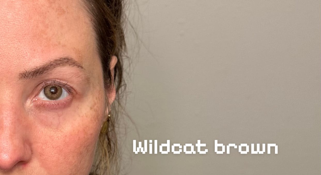 Customer photo review of Marble Hazel Brown Colored Contact Lenses