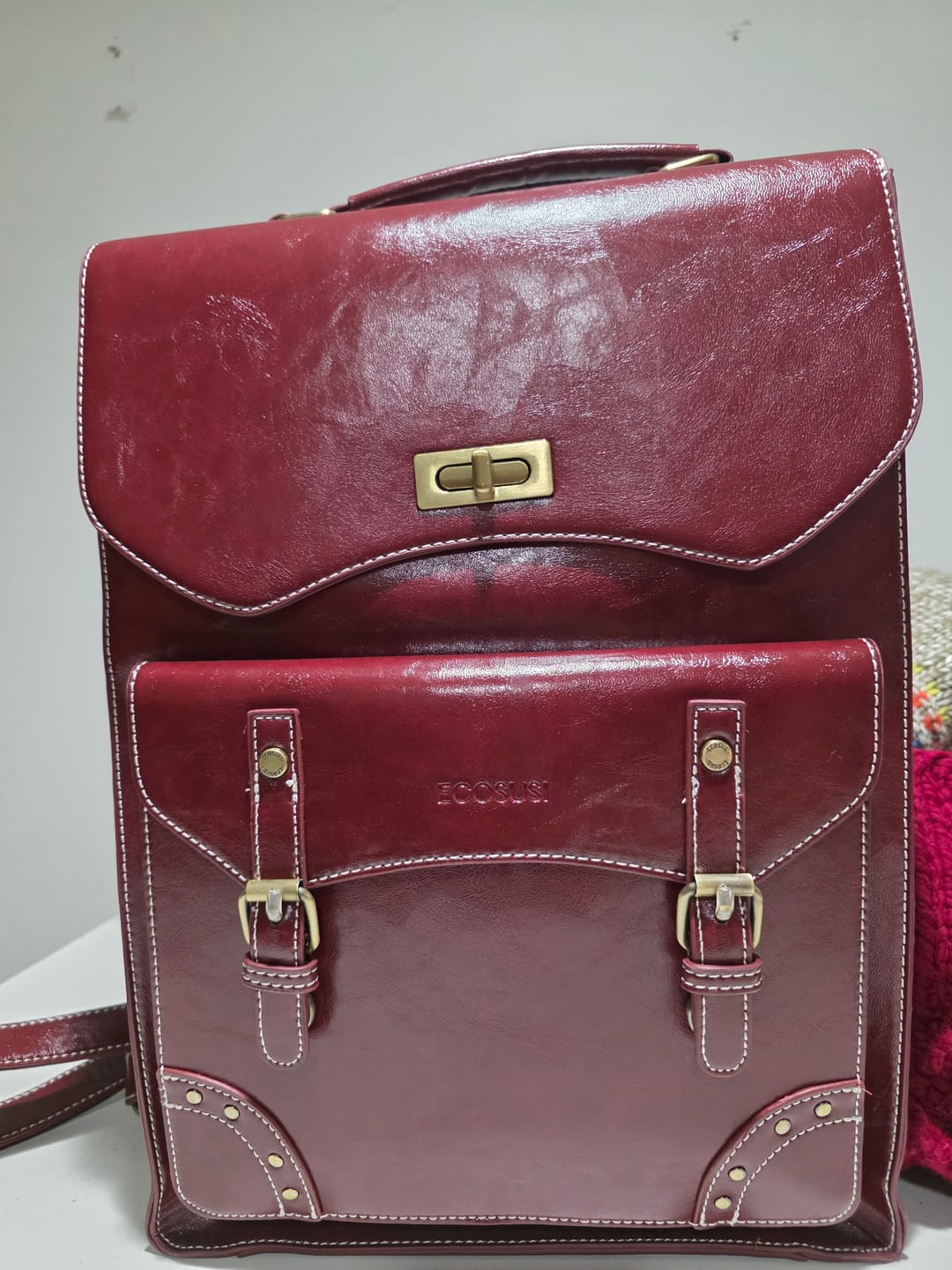 Customer photo review of Wilder Vintage Leather 15.6-inch Laptop Backpack