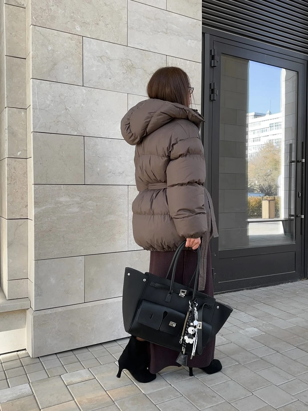 Customer photo review of Lani Lace Up Hooded Coat