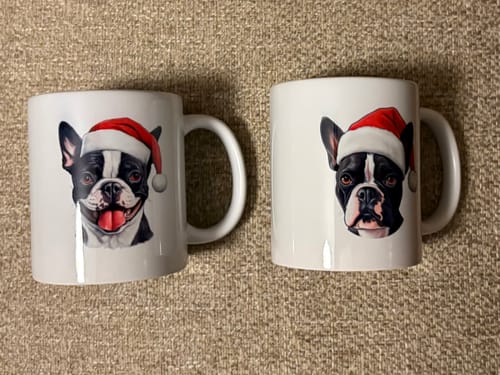 Customer photo review of Doggy Face Christmas Mug
