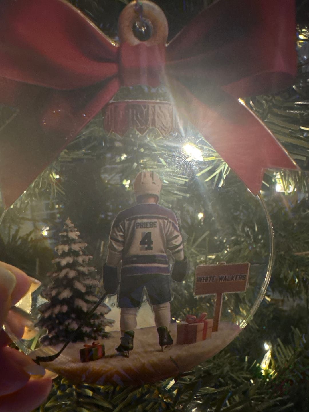 Customer photo review of Hockey Team - Personalized Christmas Acrylic Ornament