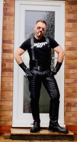 Customer photo review of Tight Fit Padded Leather Pants