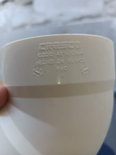 Customer photo review of Codo Pvc 4" X 45 Sanitario Cementar