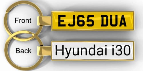 Customer photo review of Personalised Metal Number Plate Keyring
