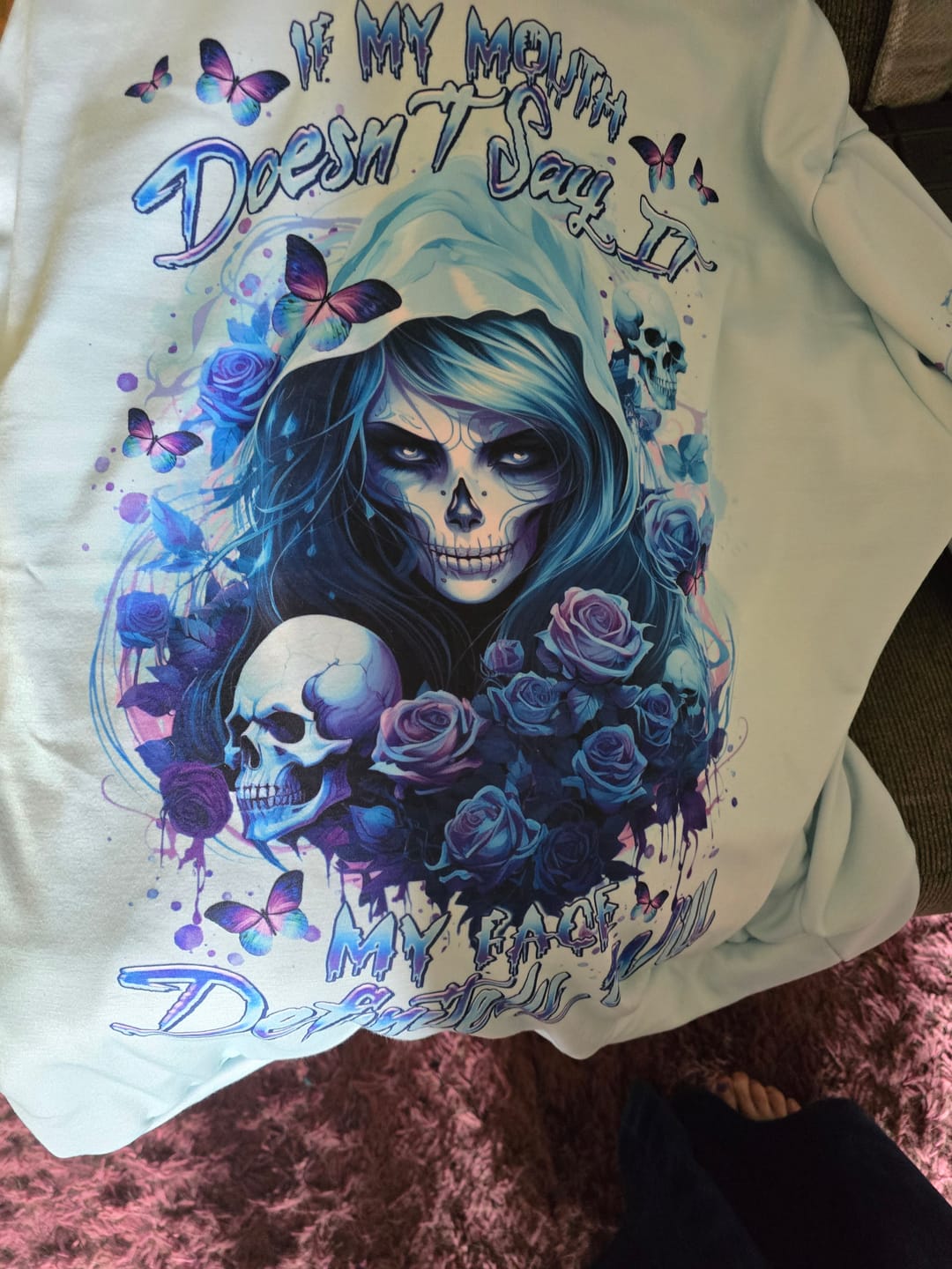 Customer photo review of IF MY MOUTH DOESN'T SAY IT SKULL LADY ALL OVER PRINT - TLTR0301245
