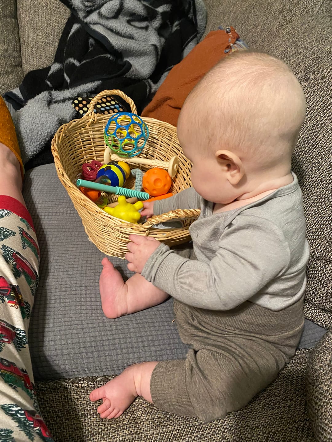 Customer photo review of Baby Bodysuit, Long Sleeve, Merino Wool, Sage