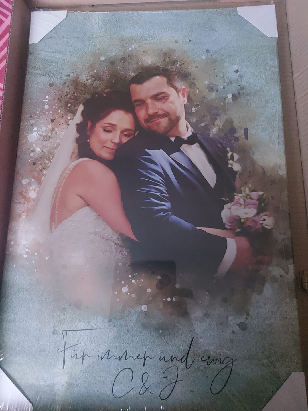 Customer photo review of Dein Hochzeitsfoto als Aquarell Poster | Geschenk zur Hochzeit
